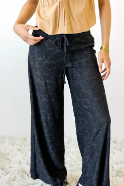 Textured Floral Pants