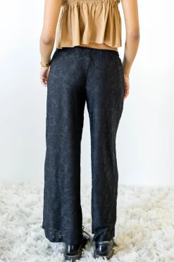 Textured Floral Pants