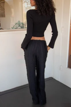 Textured Palazzo Pants