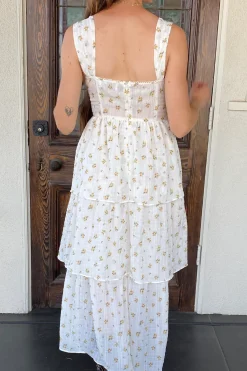 Tiered Floral Midi Dress