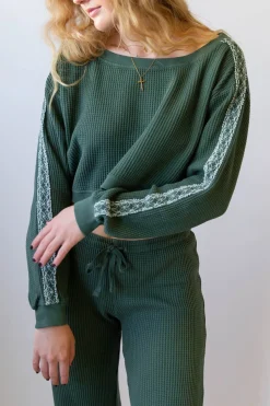 Waffle Knit Crew Top