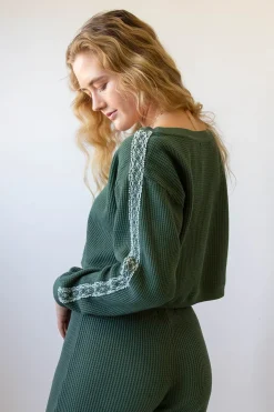 Waffle Knit Crew Top