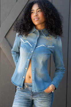 Western Embroidered Denim Jacket