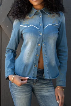 Western Embroidered Denim Jacket